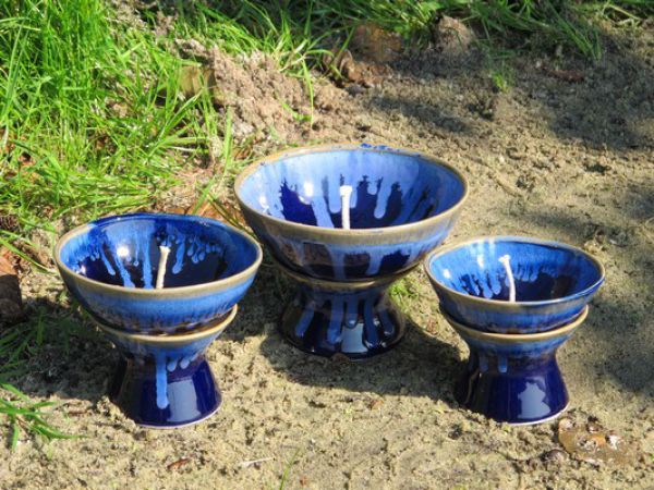 Kerzenrestefresser® Klassik "Kristallblau" (ca. 16 cm)